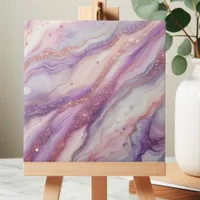 Purple Lavender Marble Glitter Veins and Swirls Ceramic Tile