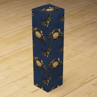 Navy Blue and Gold Crab Fest Wine Box