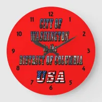 City of Washington in the District of Columbia USA Large Clock