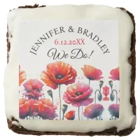 Red Poppies Floral Wedding  Brownie