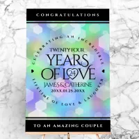 Elegant 24th Opal Wedding Anniversary Celebration Acrylic Sign