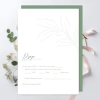 Classic Minimal Sage Green Elegant Wedding RSVP Card