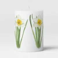 Daffodil Flower Pillar Candle