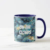 Trendy Stylish Watercolor Blue Clouds Mug