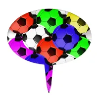 Multicolored American Soccer or Football Cake Topper