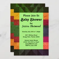 Aztec Tribal Abstract Retro 70's Baby Shower Card
