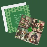 St Patrick's Day Cute Irish Puppies in Green Party Invitation