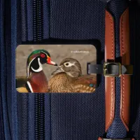 Beautiful Touching Moment Between Wood Ducks Luggage Tag