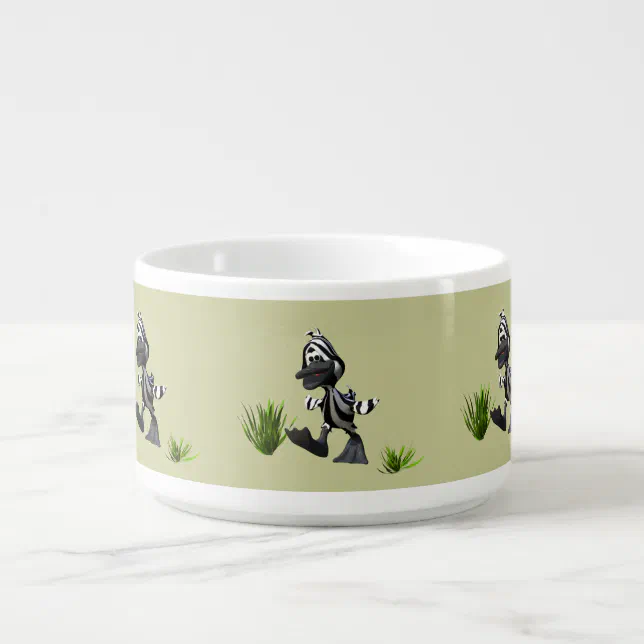 Cute Cartoon Zebra Duck Bowl