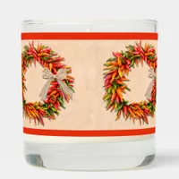 Southwest Chile Ristra Wreath on Adobe Wall Scented Candle