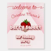 Berry First Strawbery 1st Birthday Welcome Sign