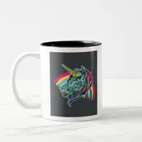 Zombie Unicorn Two-Tone Coffee Mug