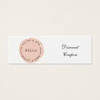 Minimal Modern Blush Salon and Spa Discount Card