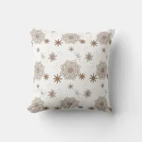 White and gold Stars  Throw Pillow