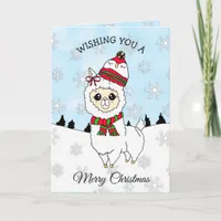 Merry Christmas Cute Holiday Llama Festive Card