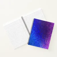 Shades of Blue and Purple Shiny Look Pattern Notebook