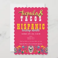 Tequila Margaritas Hispanic Heritage Tacos Fiesta Invitation