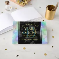 Elegant 43rd Opal Wedding Anniversary Celebration Foil Guest Book