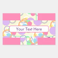 Pretty Pink Circle Bubble Cute Patterned Rectangular Sticker