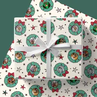 Custom Eight 8 Photo Christmas Wrapping Paper Mint