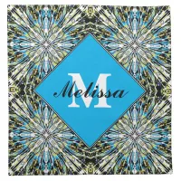 Pretty Blue & White Pattern Custom Name Monogram Cloth Napkin