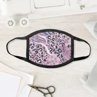 Abstract Purple Zebra Leopard Print Pattern Face Mask