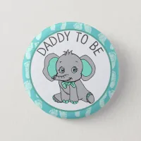 Elephant Themed Dad to Be Baby Shower Button