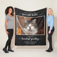 Pet Memorial Loss Sympathy Hardest Goodbye Photo Fleece Blanket