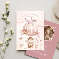 Fairy Hot Air Balloon Girl Baby Shower And Birthday Cards