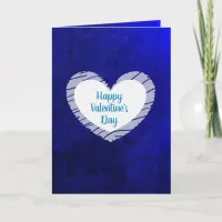 Happy Valentine's Day Blue Ombre Card