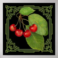 Art Deco Cherry  Poster