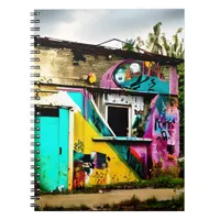 Beauty in Destruction  Colorful Graffiti Abandoned Notebook