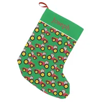 Countryside Farmer Cute Tractors Farming Pattern Small Christmas Stocking