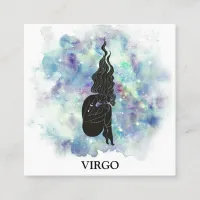 *~* VIRGO Zodiac Astrology Readings Teal + Blue Square Business Card