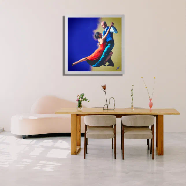 Tango dancers - hand painting  poster