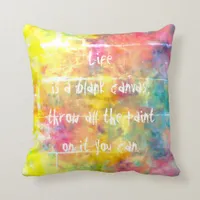 [Painter's Cloth] Rainbow Tie-Dye Accent Throw Pillow