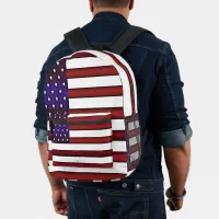 Modern Embossed American Flag Printed Backpack