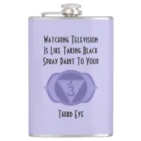 Purple Third Eye Chakra Quote Flask