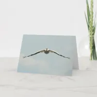 A Pelican Soaring over the  Mississippi River   Card