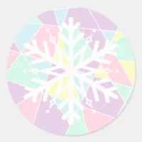 Pink Purple Pastel  Christmas Snowflake Classic Round Sticker