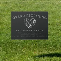 Silver Heart Salon Business Grand Opening Sign