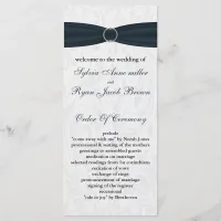 damask Blue Wedding program