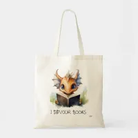 *~* Purple Book - DRAGON READING devour BOOKS AP88 Tote Bag