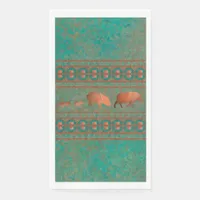 Southwest Fun Javelina Family Copper Teal Paper Guest Towels