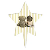 Cowboy Baby Teddy Bear Baby Shower Cupcake Topper