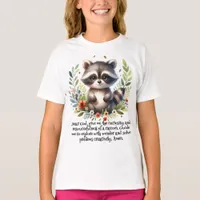 Raccoon Woodland Kids Christian Prayer | T-Shirt