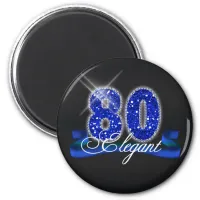Elegant Eighty Sparkle Magnet