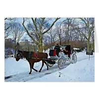 New York City Winter Horse Digital Art Christmas