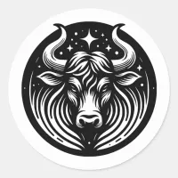 Horoscope Sign Taurus Bull Symbol  Classic Round Sticker