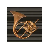 Vintage Natural Horn Musical Brass Instrument Wood Wall Art